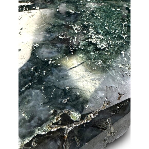 Moss Agate Heart-Shaped Healing Palmstone Natural Green Gemstone Spiritual Gift - Picture 7 of 11